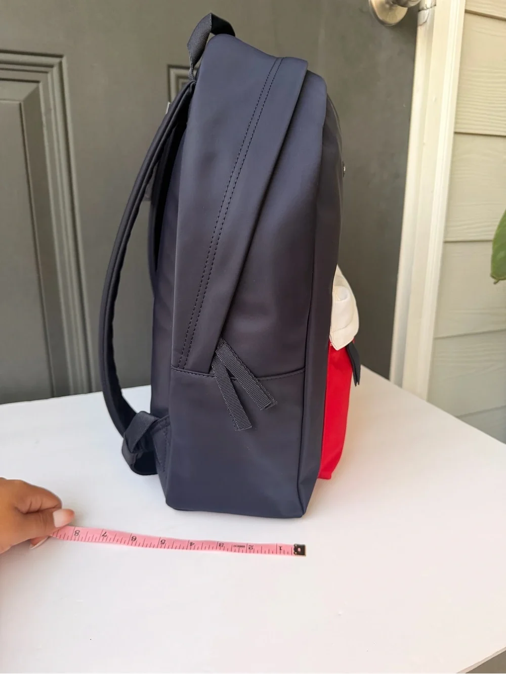 Tommy Hilfiger Navy, Red & White Logo Front Pocket Backpack